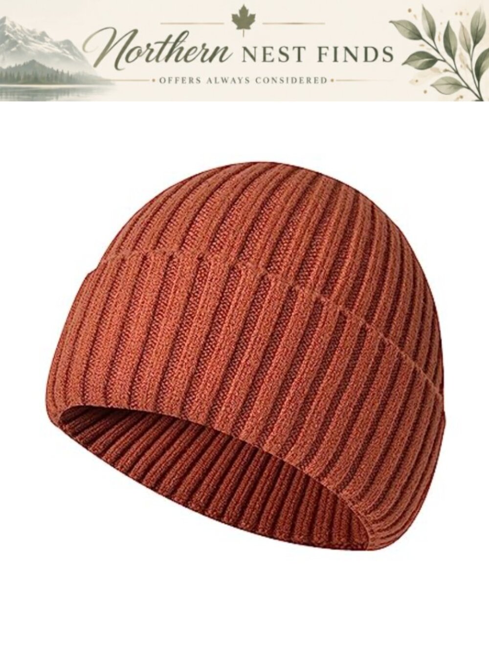 Wool Knit Fisherman Beanie Cuff Short Watch Cap Winter Warm Hat